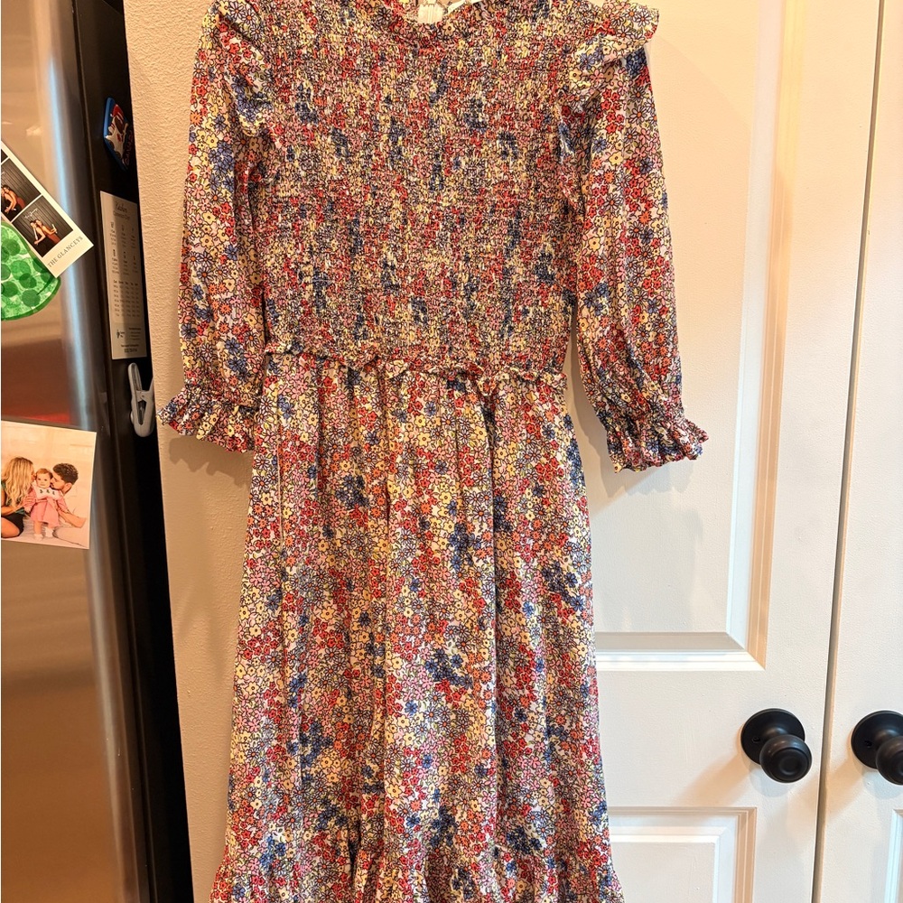 Karlie Floral Midi Dress with Long Sleeves